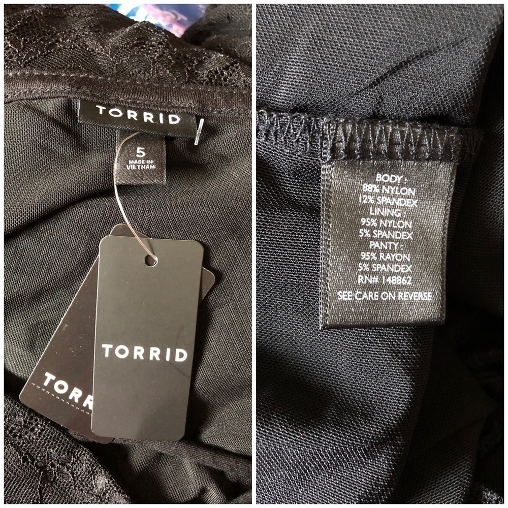 NWT TORRID Surplice Strappy Bodysuit Lace Black Size 5X - Picture 8 of 8